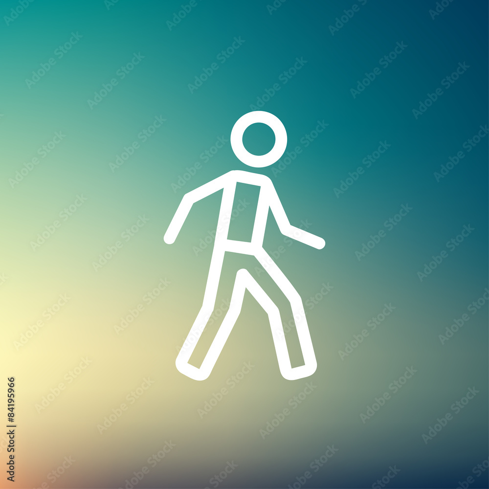 Waliking exercise thin line icon Waliking exercise thin line icon