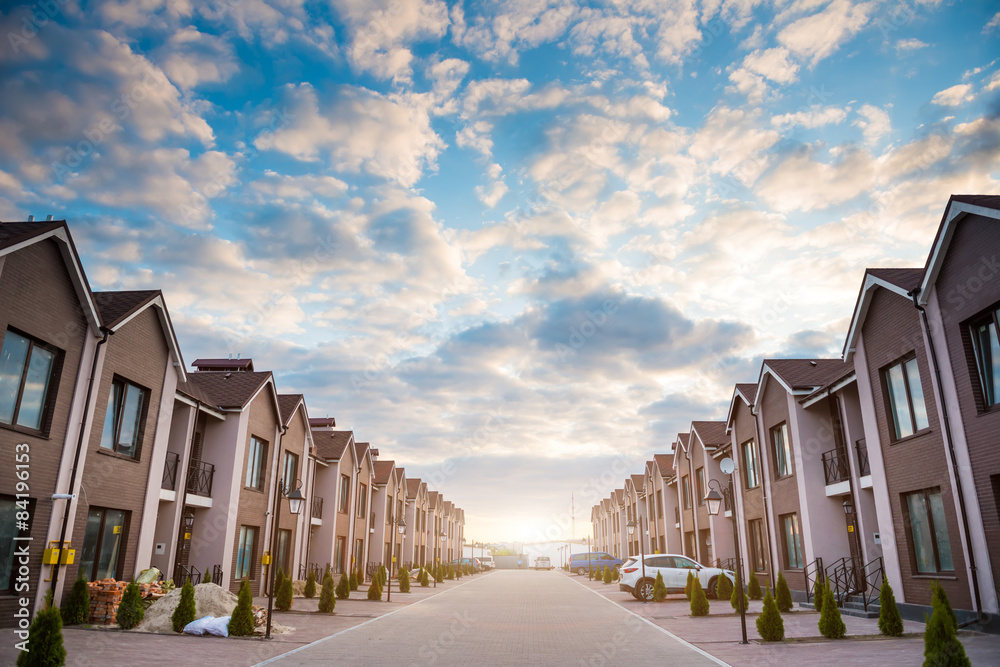 Fototapeta premium uptown sunset street block