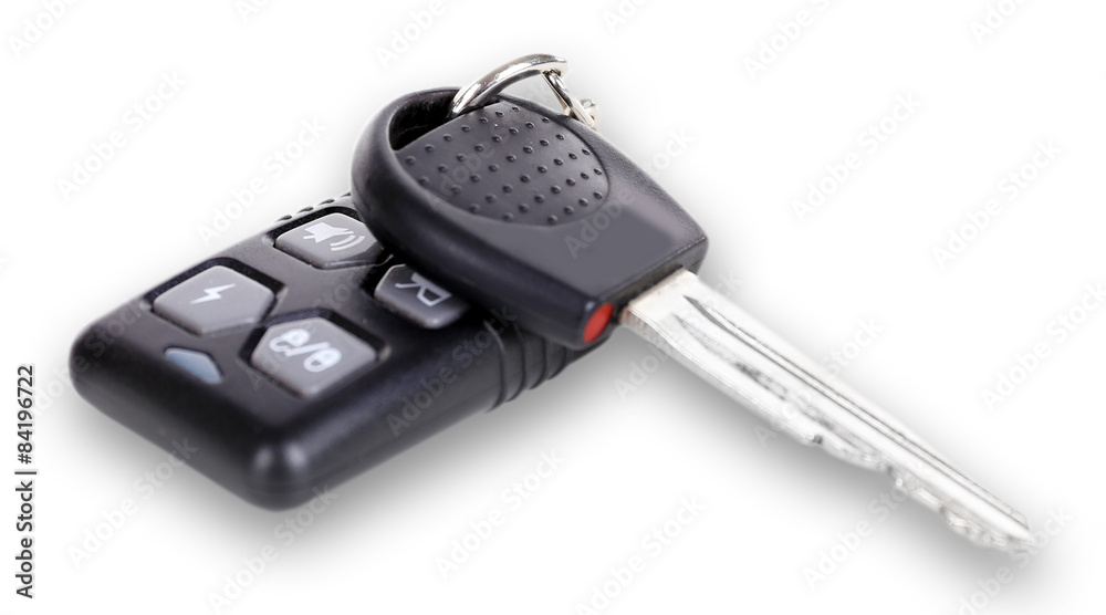 Car key with remote control isolated on white Car key with remote control isolated on white