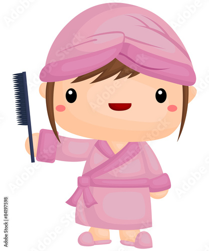 combing hair