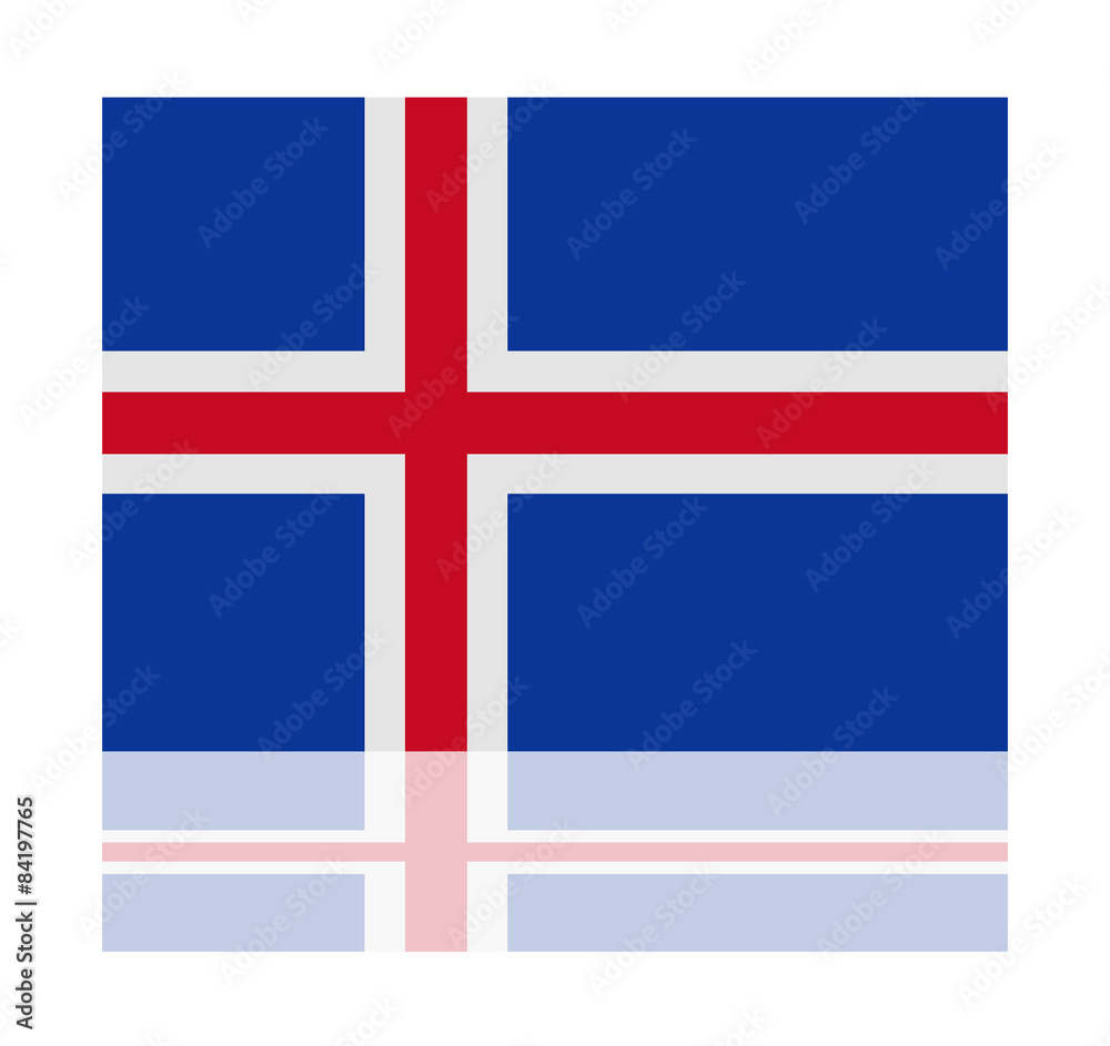 Naklejka premium reflection flag iceland