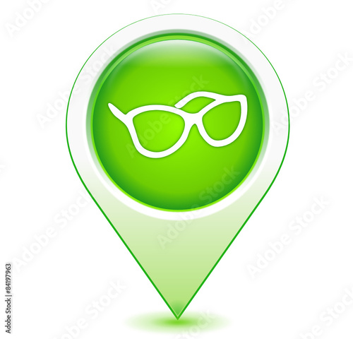 lunettes opticien sur marqueur géolocalisation vert