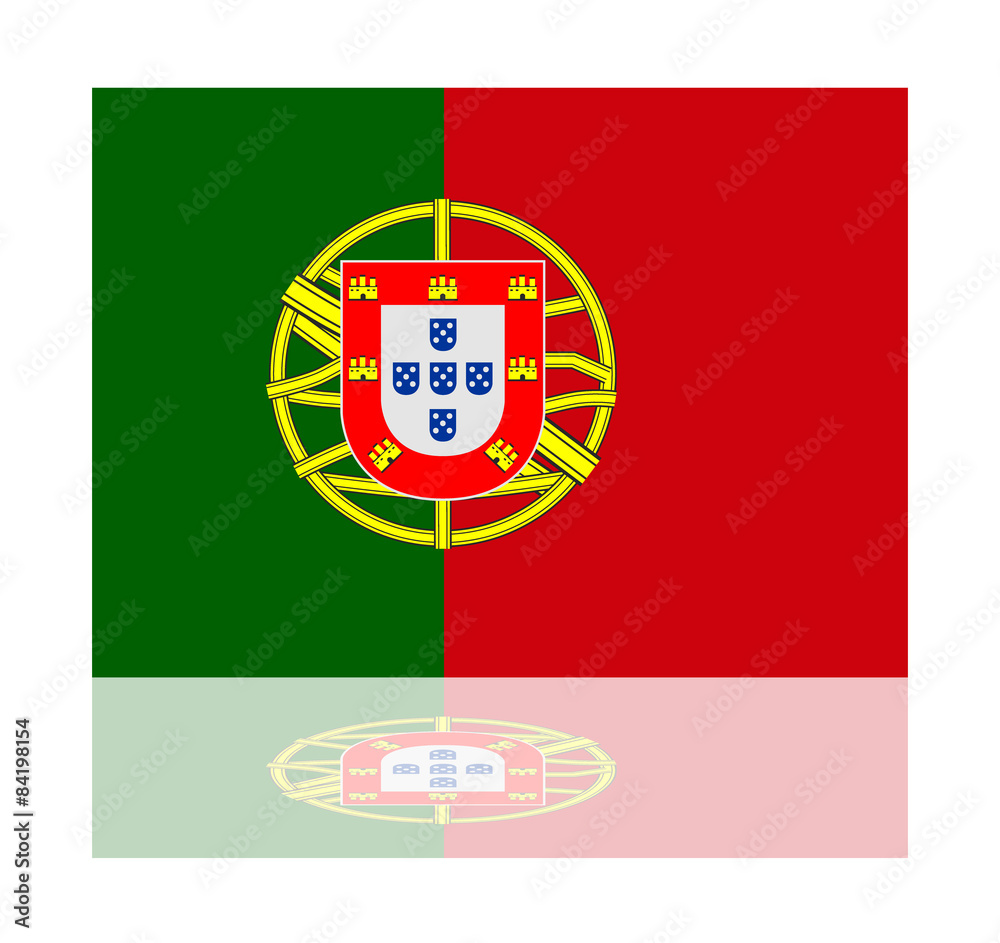 Obraz premium reflection flag portugal