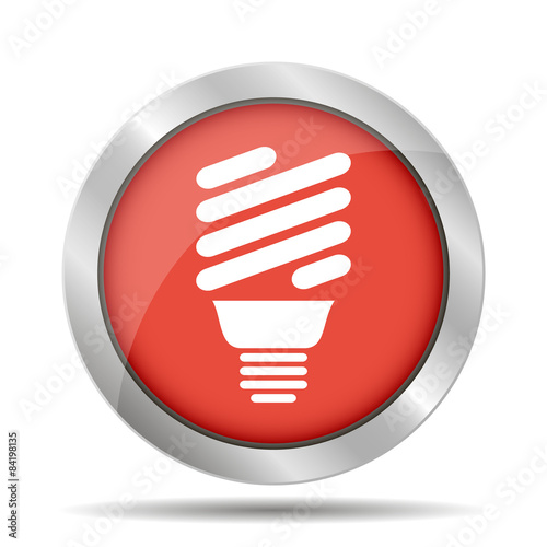 Vector energy saving fluorescent light bulb icon