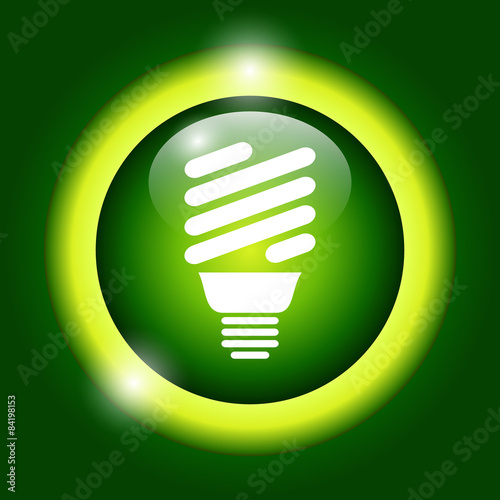 Vector energy saving fluorescent light bulb icon