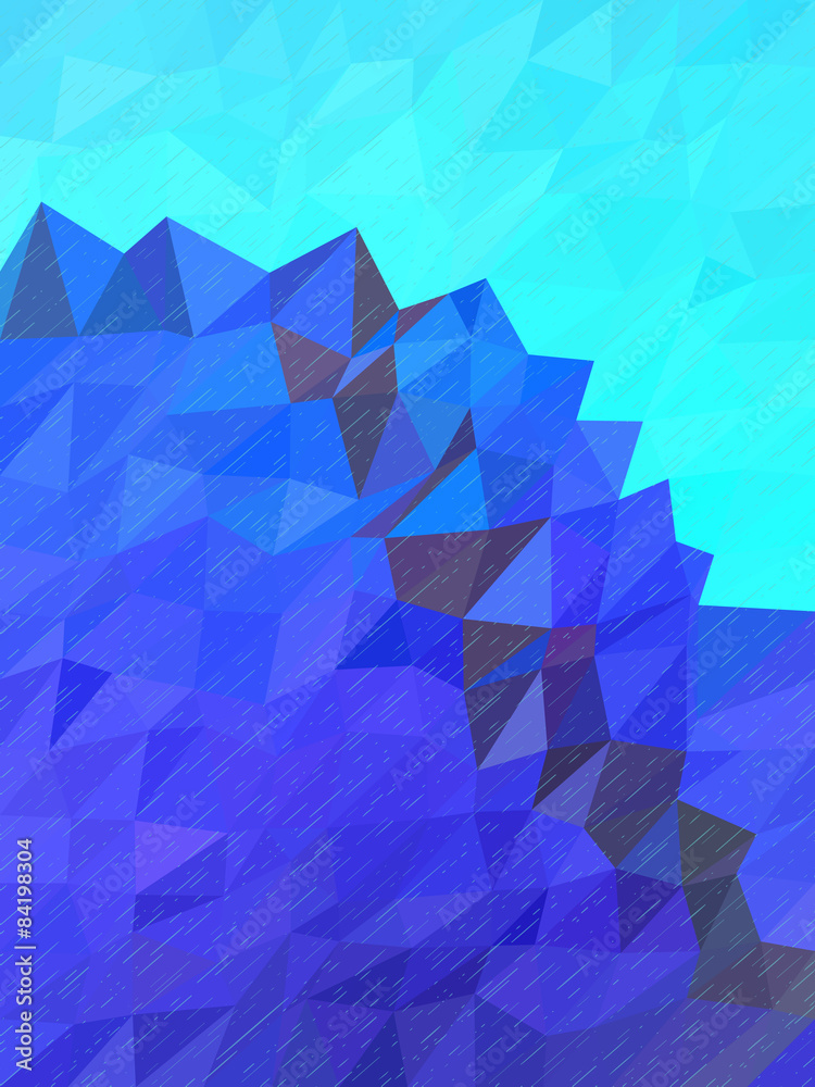 Obraz premium Abstract blue mountain and sky with rain texture