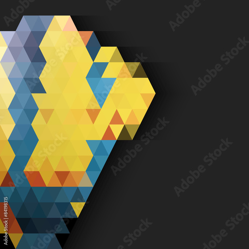 Colorful triangles on half black wallpaper