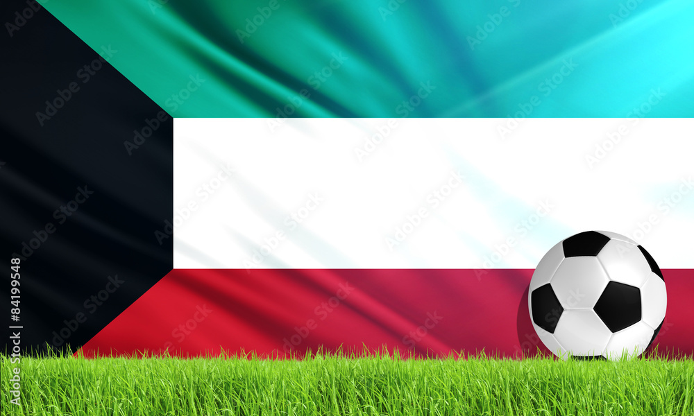 Fototapeta premium The National Flag of Kuwait