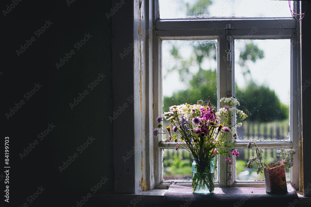 custom made wallpaper toronto digitalбукет полевых цветов на деревенском окне