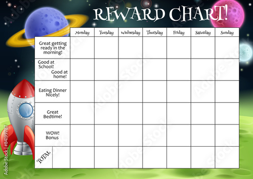 Canvas Print Childs Reward or Chore Chart