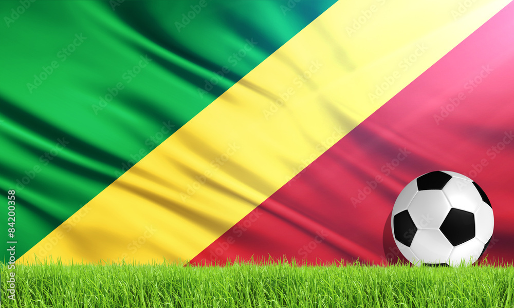 Fototapeta premium The National Flag of Republic of the Congo