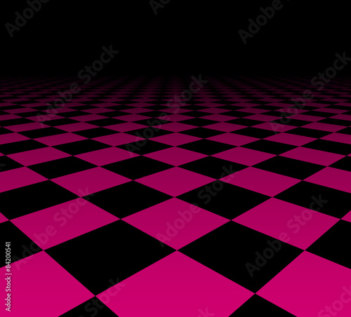 Perspective checkered surface.