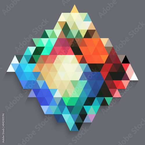 Triangle pattern in diamond shape abstract color