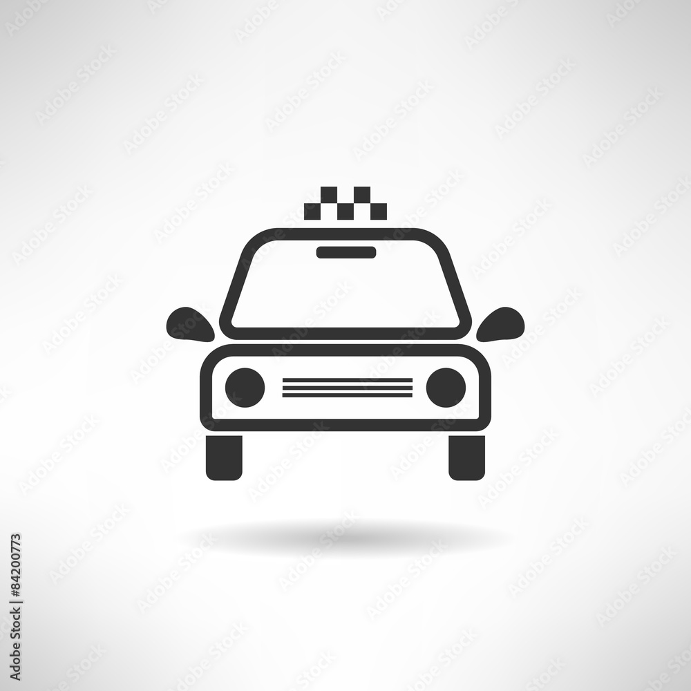 Taxi cab simple icon silhouette. Vector