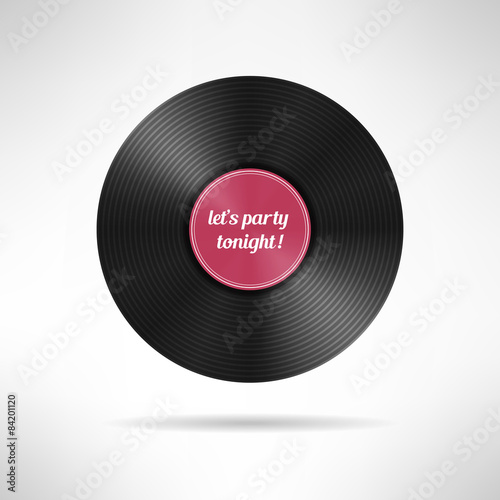 Realistic vinyl disc record. Vintage music