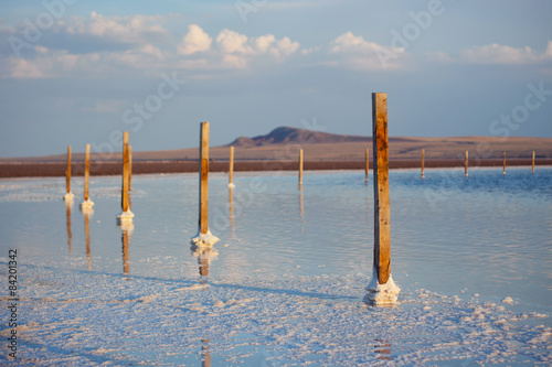 соленое озеро Баскунчак и гора Богдо photo