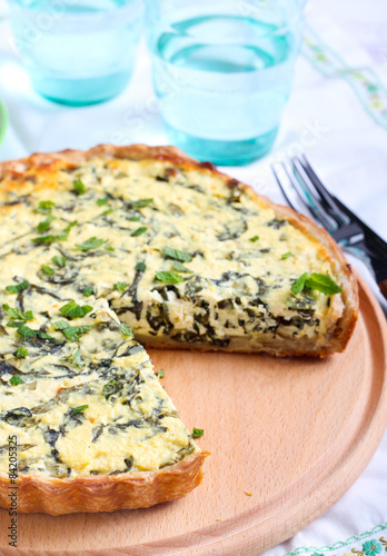 Feta cheese and spinach  tart