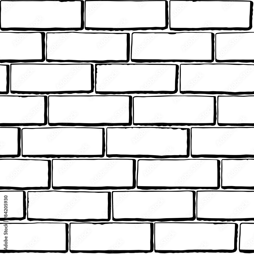 Black and white brick wall. Seamless texture Stock Vector Adobe Stock