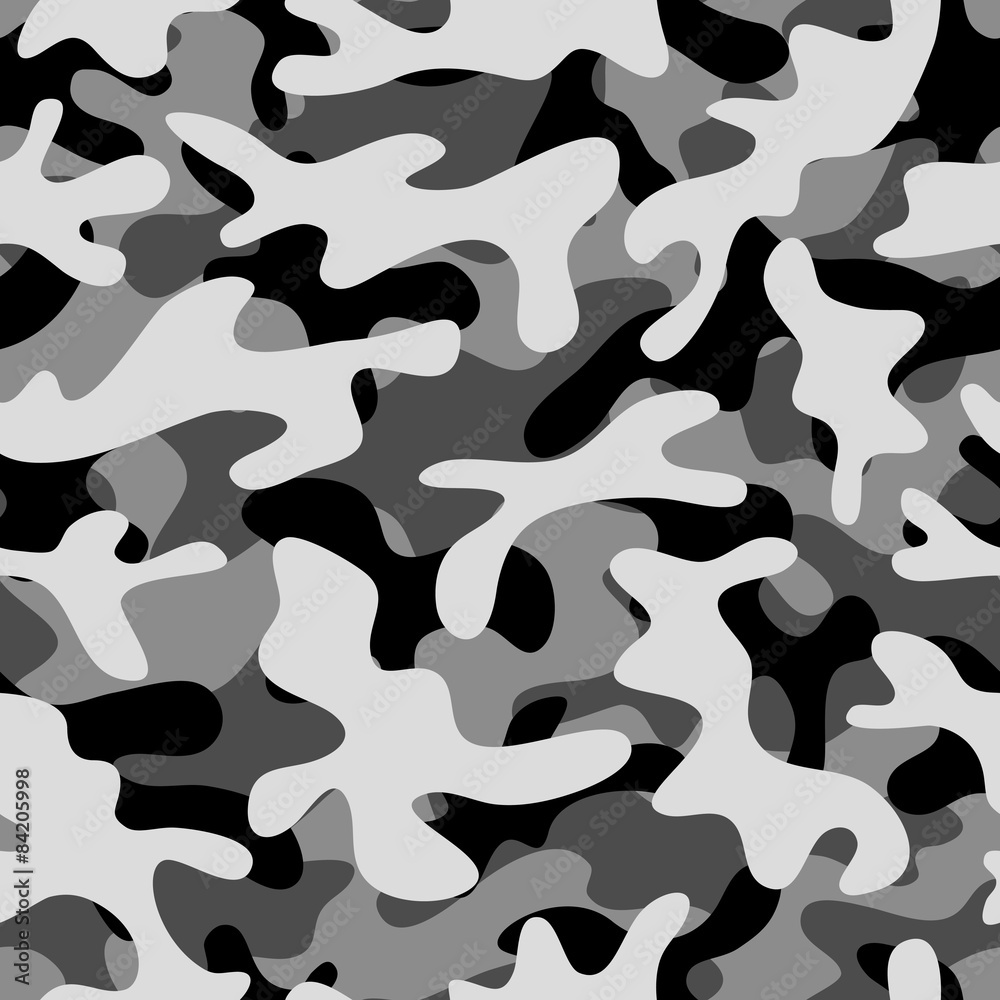 Fototapeta premium Camouflage seamless pattern in grey hues