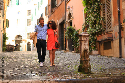 Photography Vacation and travel, young couple in Italy