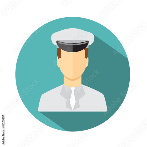 Limo driver. Limousine driver icon. Flat style. Vector illustrat
