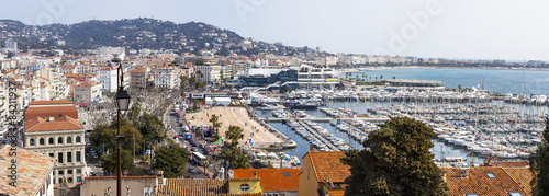 CANNES, FRANCE. The top view on the city and harbor #84211937