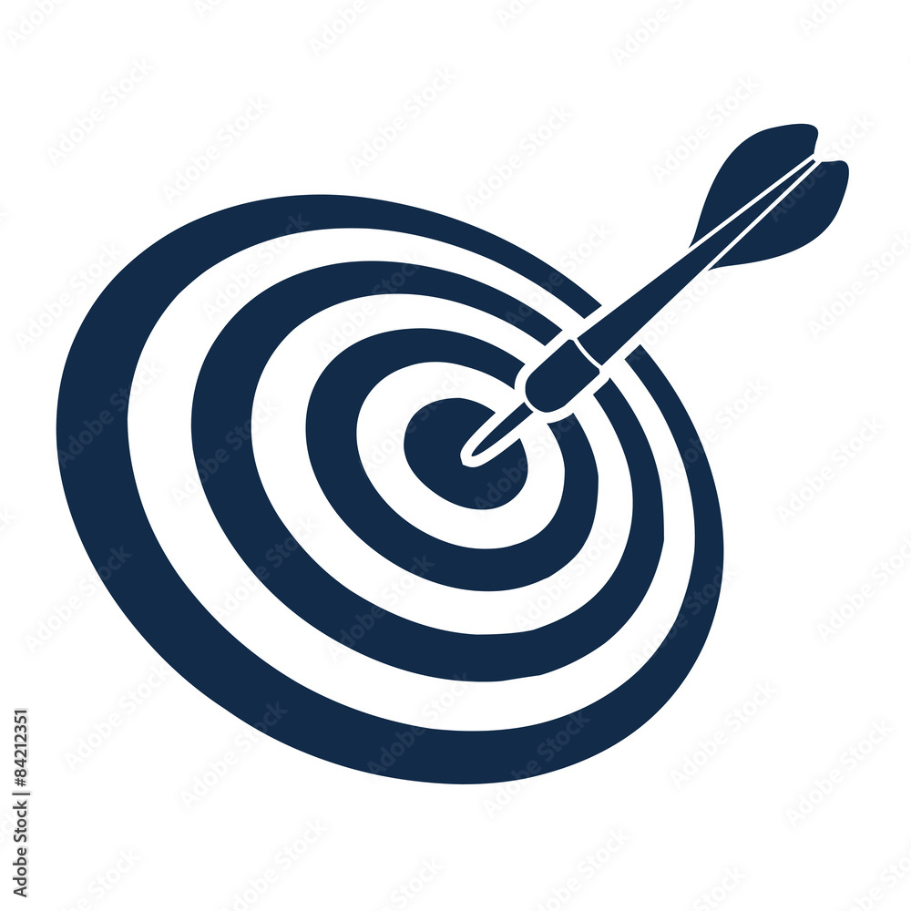 Icono aislado target azul oscuro Icono aislado target azul oscuro