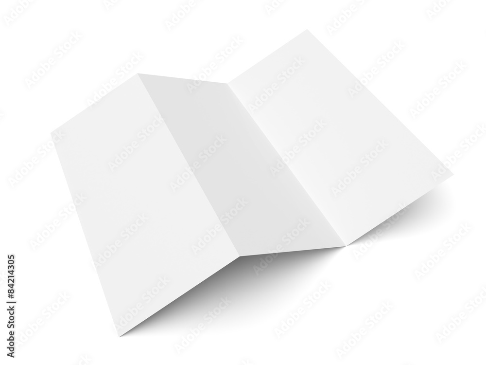 Leaflet blank trifold white paper brochure Leaflet blank trifold white paper brochure