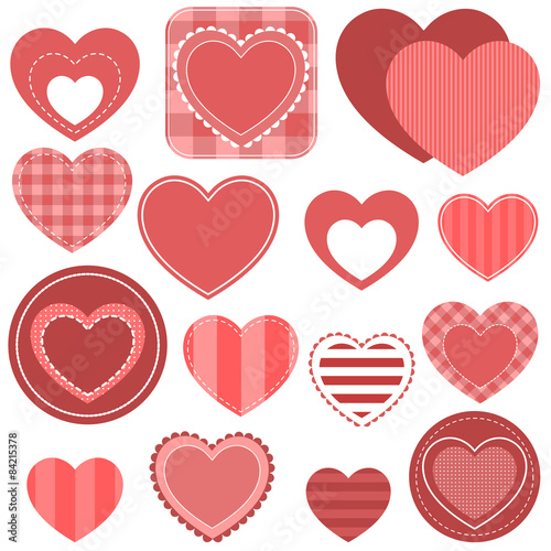 Set of red hearts