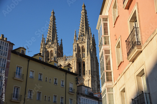 catedral de burgos sobre los tejados © uzkiland
