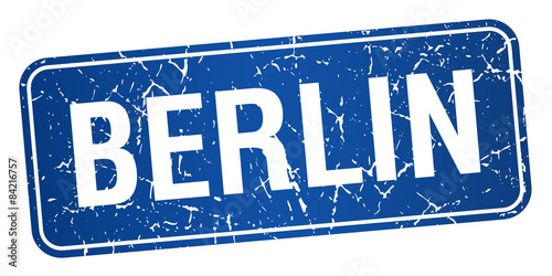 Berlin blue stamp isolated on white background