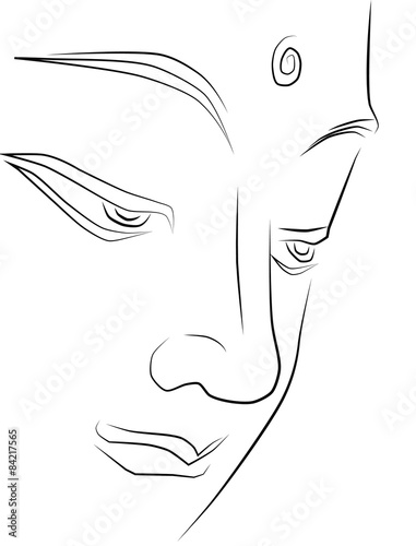 Buddha face vector