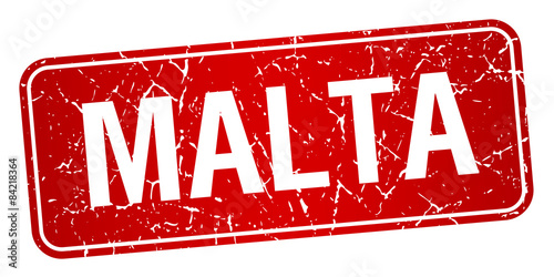 Malta red stamp isolated on white background