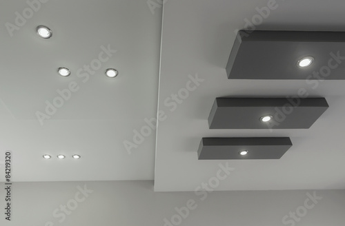 Modern layed ceiling with embedded lights