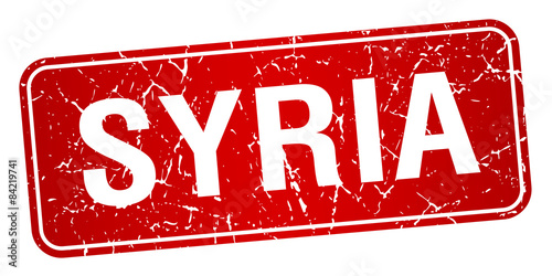 Syria red stamp isolated on white background