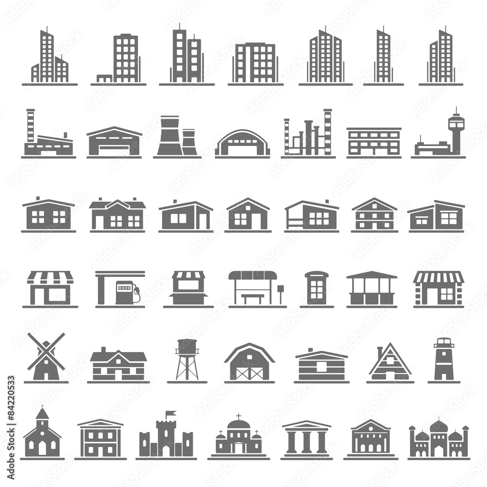Black Icons - Buildings