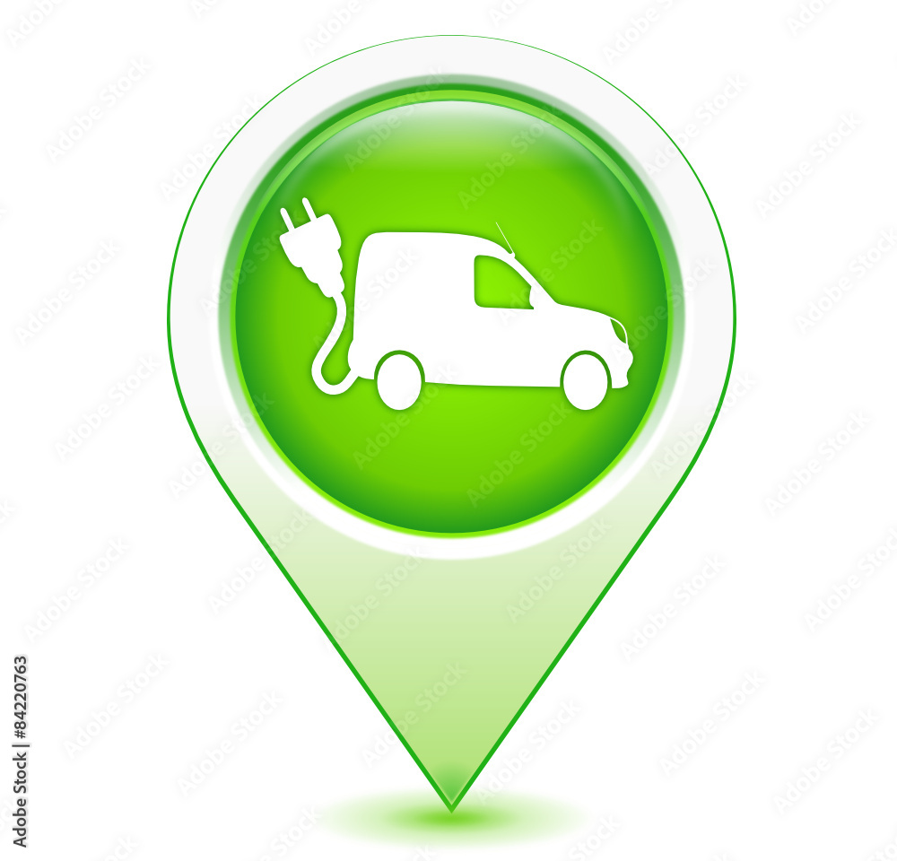 véhicule utilitaire électrique sur marqueur géolocalisation vert véhicule utilitaire électrique sur marqueur géolocalisation vert