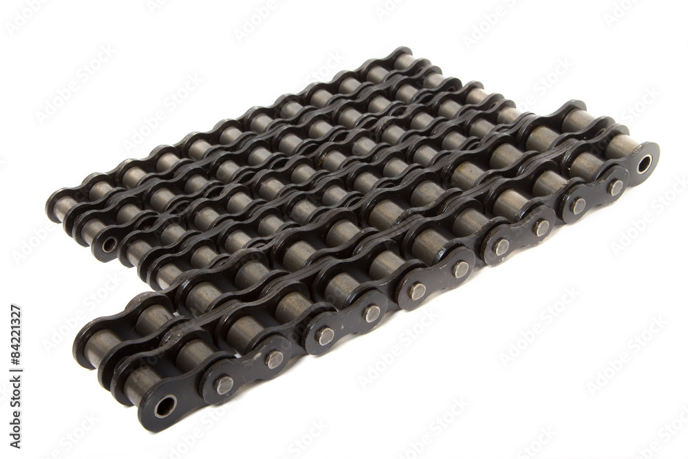 Roller chain isolated on a white background Roller chain isolated on a white background