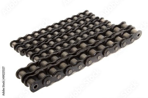 Roller chain isolated on a white background photo