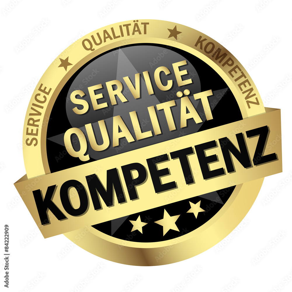 Button with Banner SERVICE QUALITÄT KOMPETENZ Button with Banner SERVICE QUALITÄT KOMPETENZ