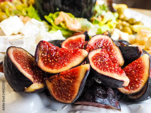 Delicious figs in fruit salad