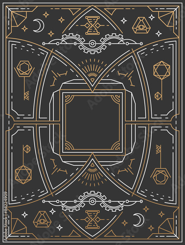 Lineart background, retro linear graphical art