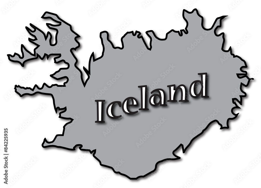 Grey Iceland On Map