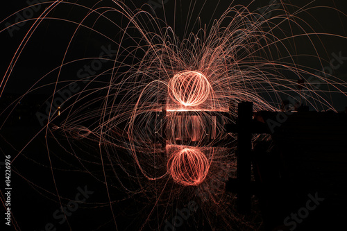 Fotografie Feuerball am See