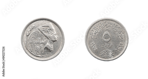 Coin 5 millimes. Egypt photo