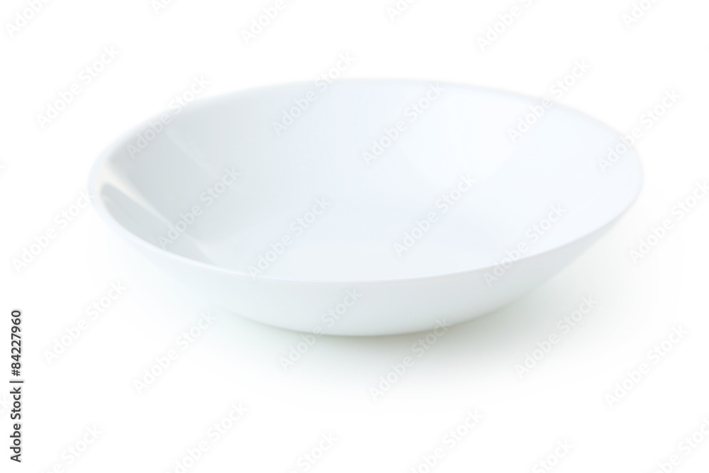 Empty white plate isolated on white Empty white plate isolated on white