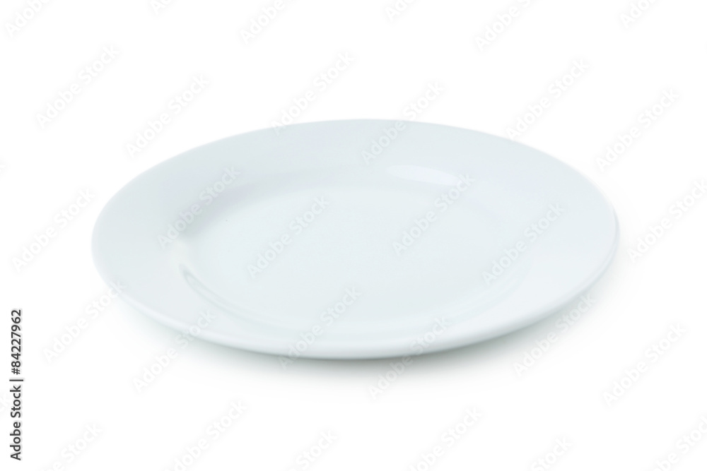 Empty white plate isolated on white Empty white plate isolated on white