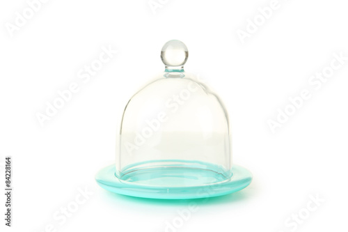 Glass bell jar isolated on white