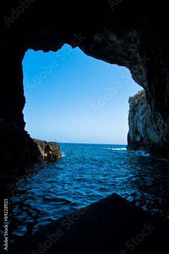 Grotte, sea caves near Syracuse harbor at Sicily, Italy