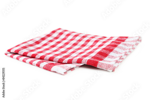 Red napkin isolated on white